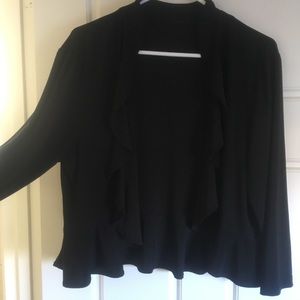cropped polyester ruffled shrug